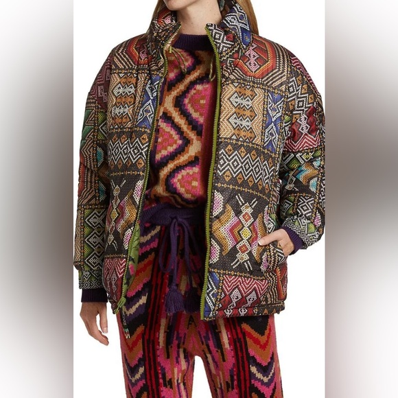 Farm Rio Tropical Rauti Reversible Puffer Jacket - Picture 6 of 12